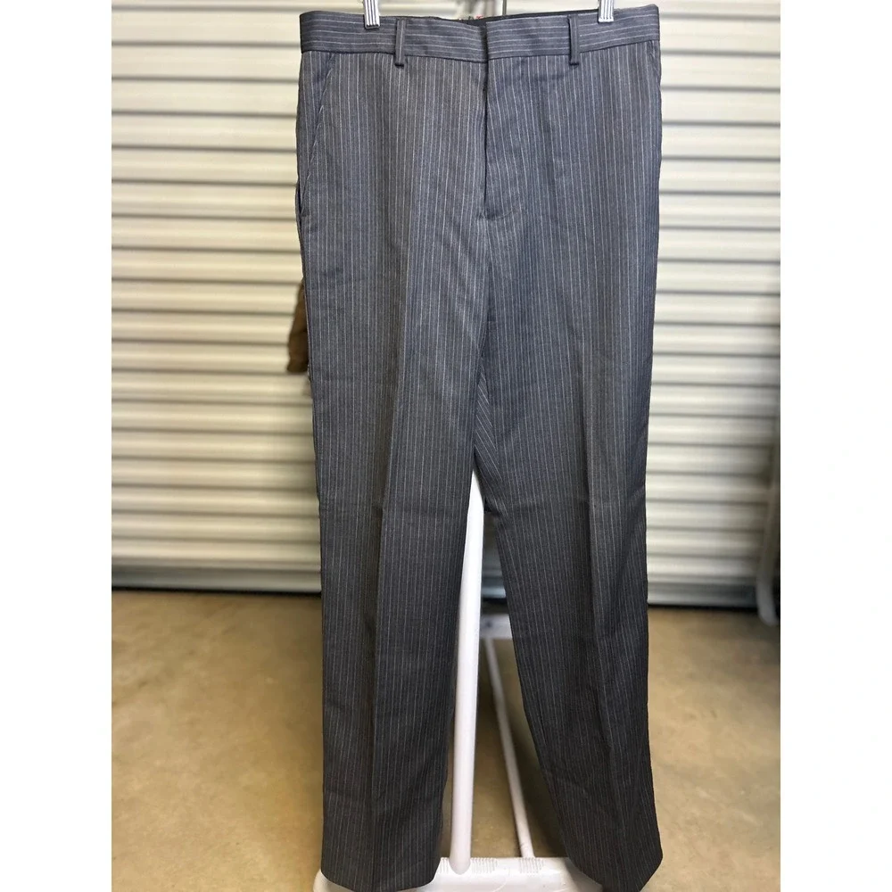 Banana Republic Dress Pants Mens 32/32 Gray Pinstripe Wool Blend Business Casual